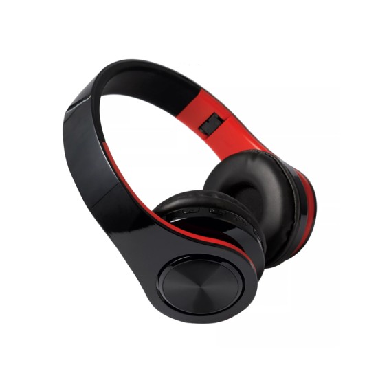 WIRELESS BLUETOOTH HEADPHONE TM-062 TF CARD/FM RADIO RED